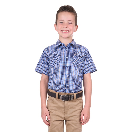 Thomas Cook Boys Gus S/S Shirt (T4S3142041) Navy/Tan 4