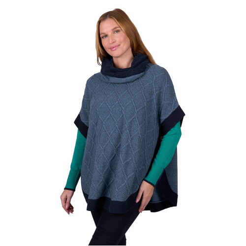 Thomas Cook Womens Isabella Poncho (T5W2510096) Blue Marle S