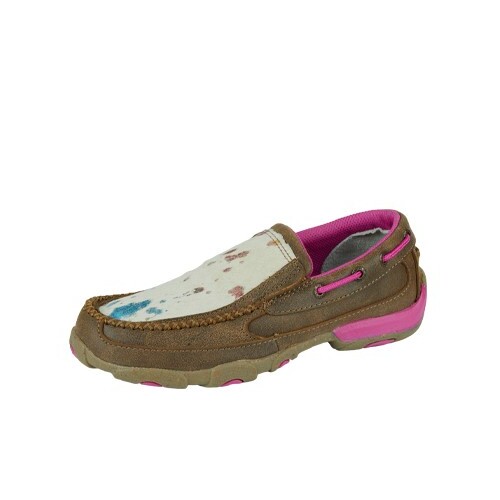 Twisted X Childrens Rainbow Hair Moccasins Slip On Shoes (TCYDMS005) Bomber/Rainbow 2 [SD]