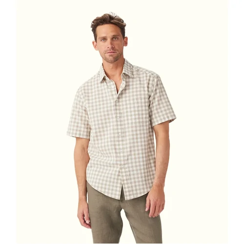 R.M.Williams Mens Classic S/S Shirt (SH211CB8301S) Oatmeal S