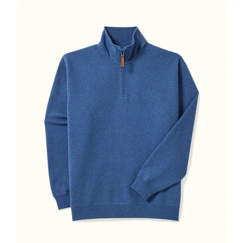 R.M.Williams Mens Mulyungarie 1/4 Zip Sweatshirt (KZ400BB01) Blue Marle XS