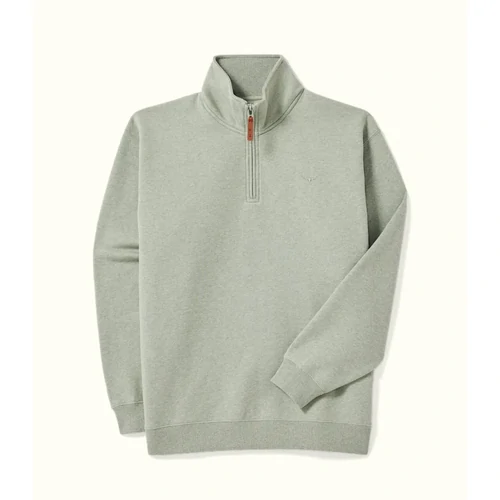 R.M.Williams Mens Mulyungarie 1/4 Zip Sweatshirt (KZ400BB01) Green Marle XS