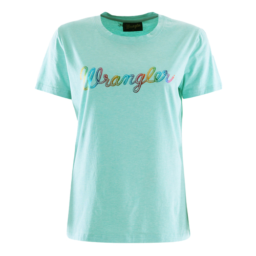 Wrangler Womens Lasso Tee (XCP2598969) Mint Marle 8 [SD]