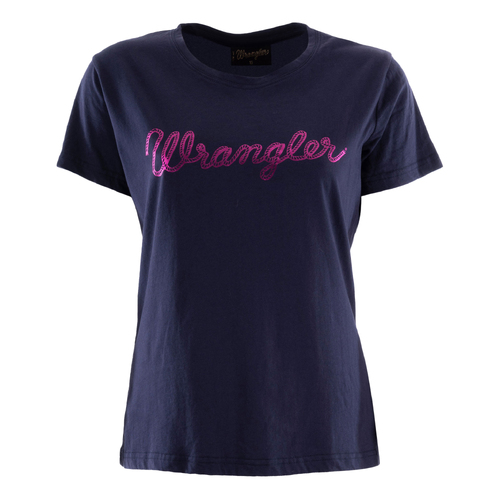 Wrangler Womens Lasso Tee (XCP2598969) Navy 8 [SD]