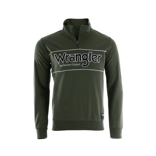 Wrangler Mens Ryder Logo 1/4 Zip Pullover (XCP1573972) Cypress S [SD]