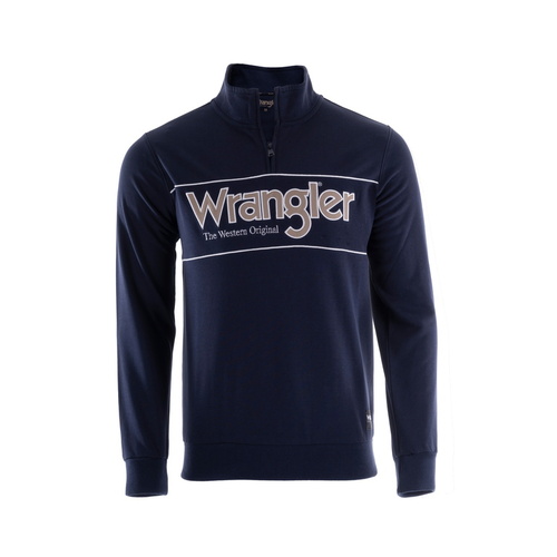 Buy Wrangler Mens Ryder Logo 1/4 Zip Pullover (XCP1573972) Navy Online  Australia