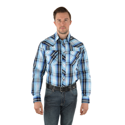 Buy Wrangler Mens Jason Check Logo Western L/S Shirt (X3W1111900