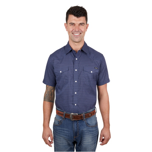 Wrangler Mens Matt S/S Shirt (X4S1117160) Navy/Blue