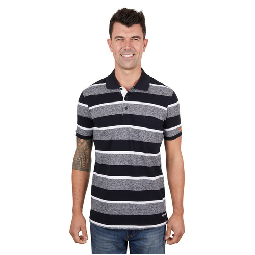 Wrangler Mens Jake S/S Polo (X4S1560181) Charcoal Marle/Black S