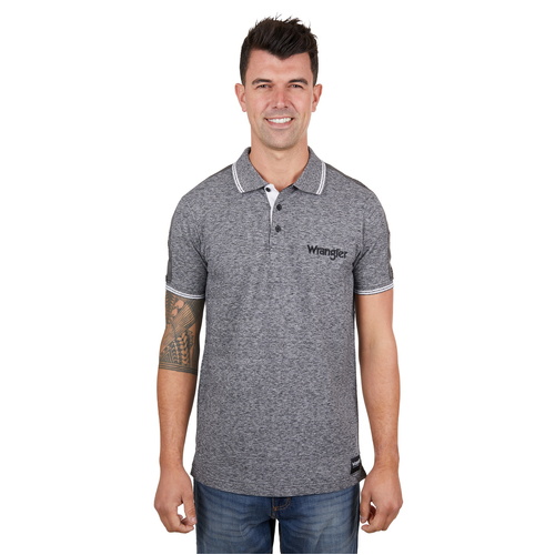 Wrangler Mens Jackson S/S Polo (X4S1560188) Charcoal Marle