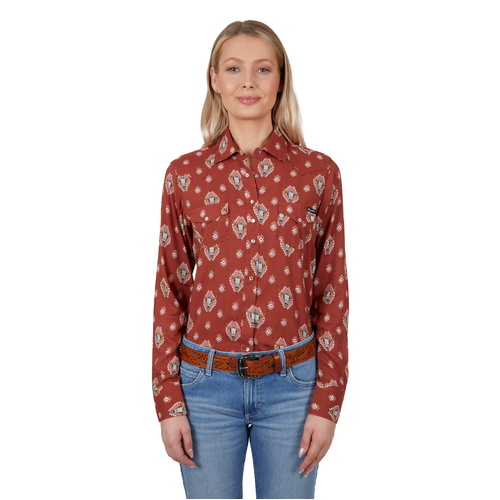 Wrangler Womens Olivia L/S Shirt (X4S2127130) Rust 10