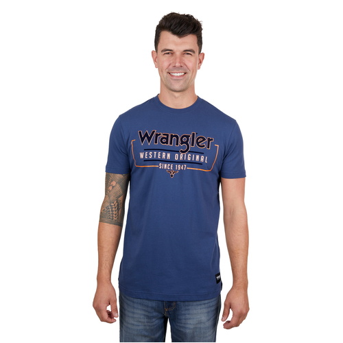 Wrangler Mens Liam S/S Tee (X4S1557166) Denim S