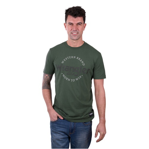 Wrangler Mens Cole S/S Tee (X5W1557245) Cypress XS