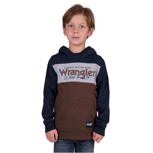 Wrangler Boys Paul Hoodie (X5W3540253) Dark Tan/Navy 2