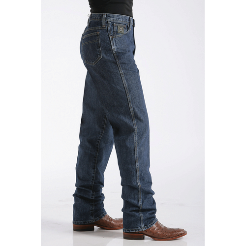 Cinch Mens Green Label Tapered Leg Jeans (MB90530002) Dark Stonewash 30x34"