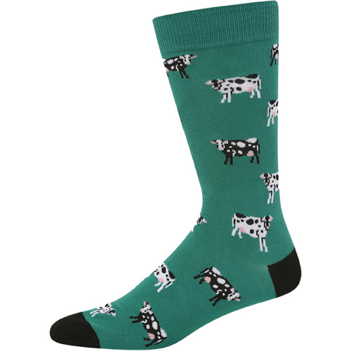 Bamboozld Mens Holy Cow Bamboo Socks (BBS22HOLYCOWR) Green 11-14