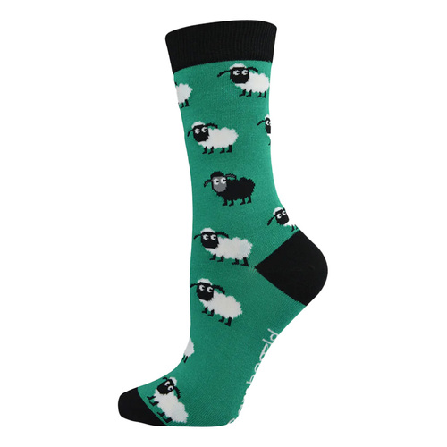 Bamboozld Womens Sheep Bamboo Socks (BBS17SHEEPW) Green 2-8