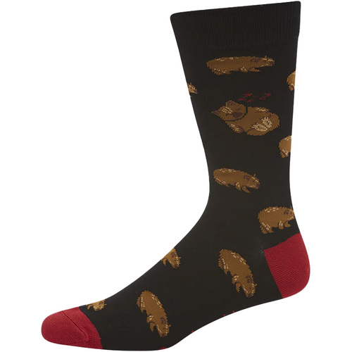 Bamboozld Mens Wally Wombat Bamboo Socks (BBS21WALLYK) Black 11-14