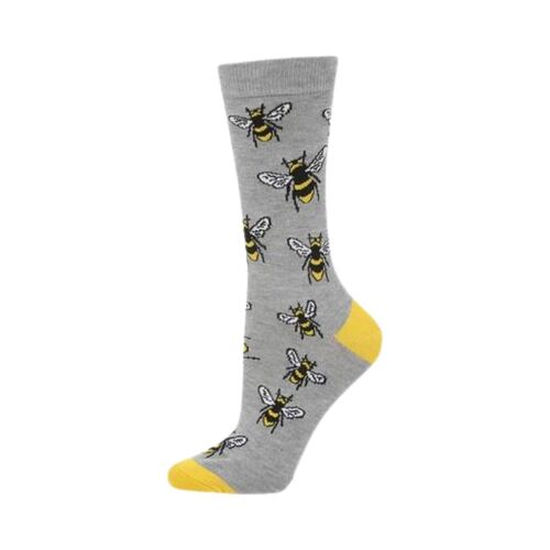 Bamboozld Socks Womens Bumble Bee Bamboo Socks (BBW17BUMBW) Grey 2-8