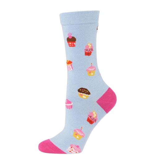 Bamboozld Socks Womens Cupcakes Bamboo Socks (BBS23CUPCAKESW) Blue 2-8