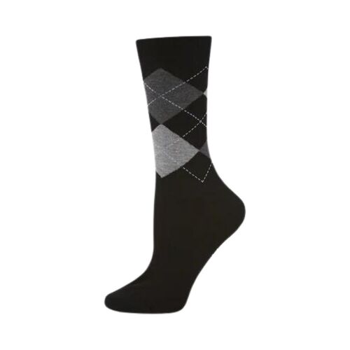 Bamboozld Socks Womens Argyle Bamboo Socks (BBW22ARGYLEW) Black 2-8 [SD]