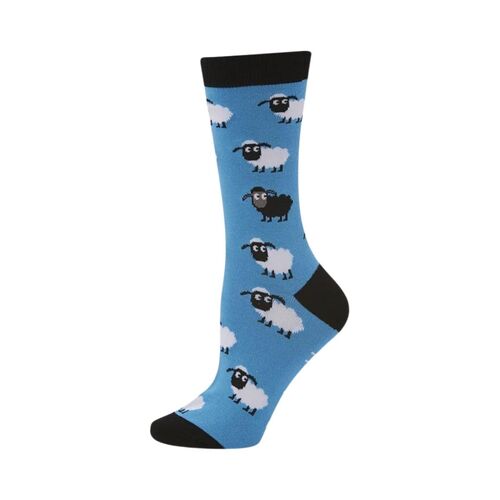 Bamboozld Socks Womens Blue Sheep Bamboo Socks (BBW22BLKSHEEPW) Blue 2-8