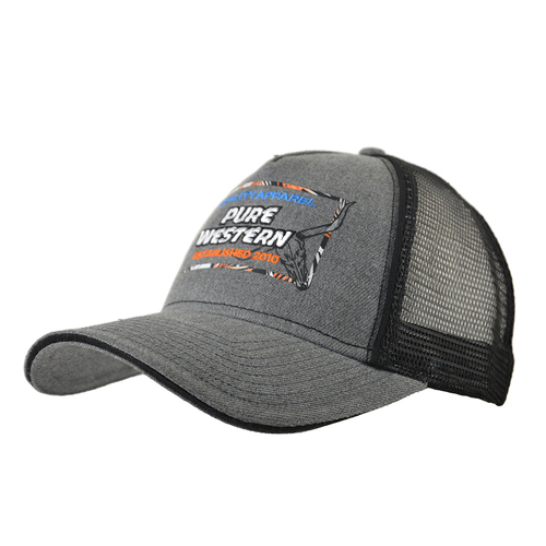 Pure Western Mens Watson Trucker Cap (P3W1906CAP) Charcoal Marle OSFM [SD]