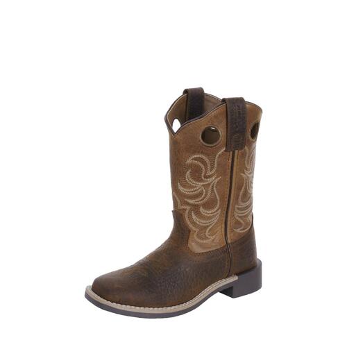 Pure Western Childrens Lincoln Western Boots (PCP78103C) Brown/Tan J11