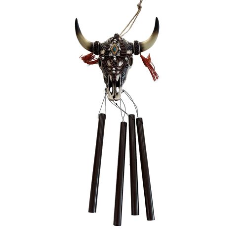 Pure Western Steer Head Wind Chime (P3S1932GFT) Assorted [SD]