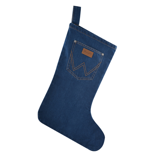 Wrangler Unisex Denim Christmas Stocking (X1S2929STK) Blue Denim One Size