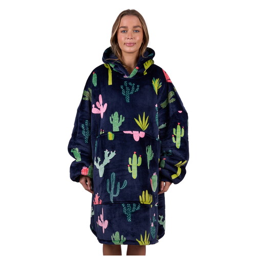 Pure Western Cactus Snuggle Hoodie (PCP2934SNU) Navy