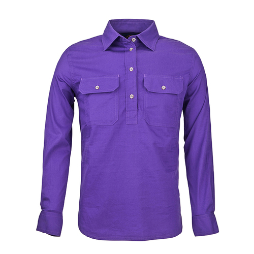 Ritemate Childrens Pilbara Closed Front Shirt (RM400CF) Purple 1-2