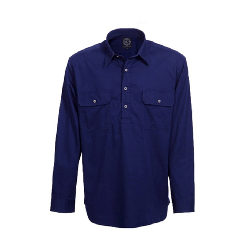 Ritemate Mens Pilbara Closed Front Shirt (RM200CF) French Navy L