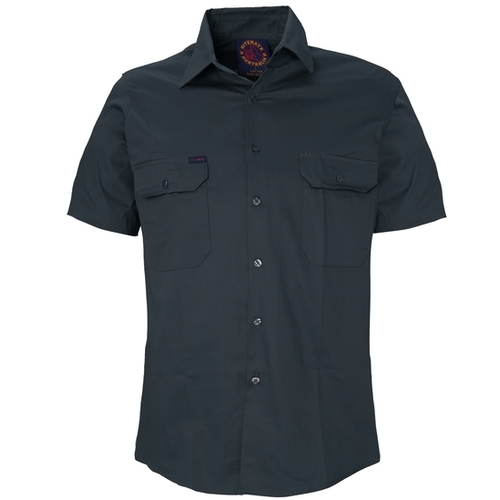 Ritemate Mens Open Front Heavy Weight S/S Work Shirt (RM1000S) Bottle M