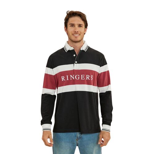 Ringers Western Mens Redding Rugby Jersey (122074RW) Black L [GD]