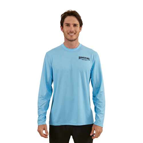 Ringers Western Unisex Squadron UV L/S Tee (423003RW) Sky Blue S [GD]