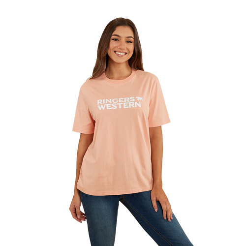 Ringers Western Womens Somerset Loose Fit S/S Tee (222149RW) Peach 8 [GD]