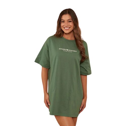 Ringers Western Womens Journey S/S T-Shirt Dress (222107RW) Cactus Green 8 [GD]