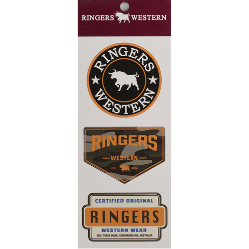 Ringers Western RW Logo Stickers - 3 Pack (723084RW) Multi [GD]