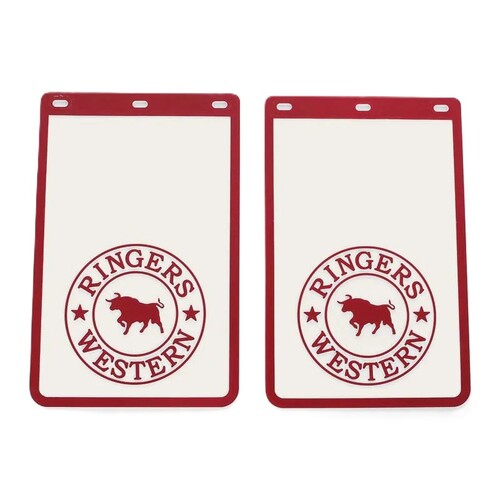 Ringers Western 4WD Mud Flaps (420139450) White/Burgundy [GD]