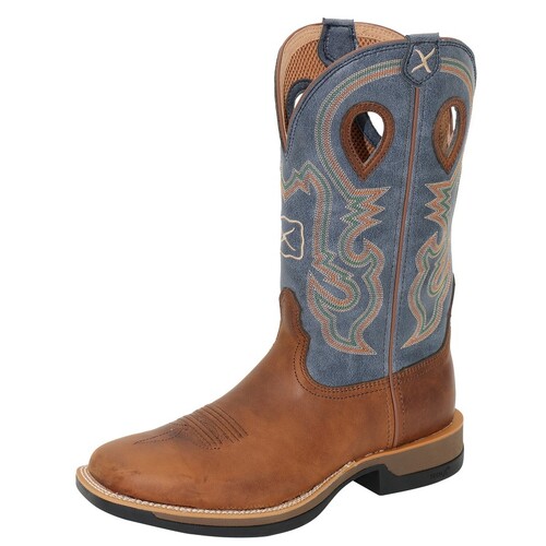 Twisted X Mens 12" Tech X1 Western Boots (TCMXW0015) Rust Brown/Peacock 9.5