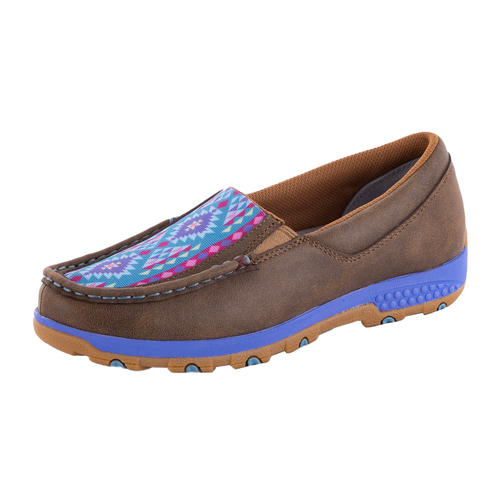 Twisted X Womens Aztec Short Slip-On Moccasins (TCWXC0025) Bomber/Denim/Bluebell 6 [SD]