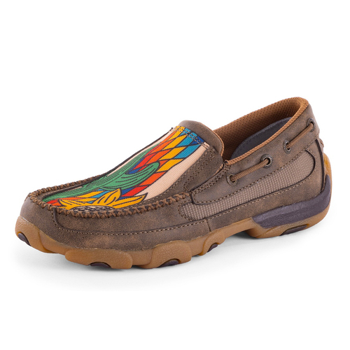 Twisted X Childrens Cactus Sunflower Slip-On Moccasins (TCYDMS002) Bomber/Tan/Multi J11 [SD]