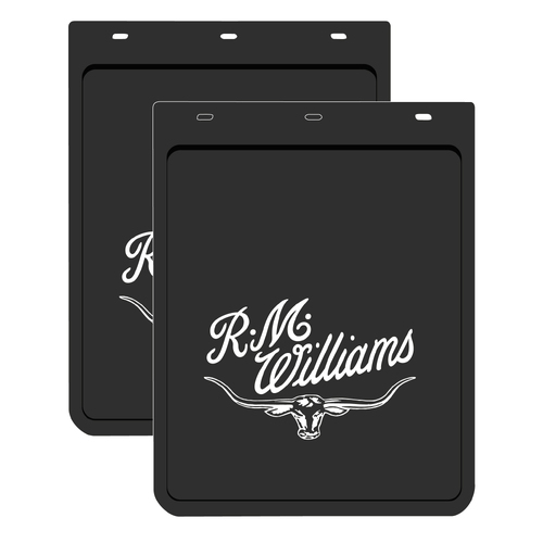 R.M.Williams Mud Flap Pair 28cmx35cm (MDRMWE) Black/White