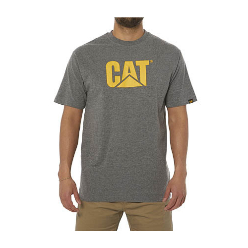 CAT Mens Trademark Logo Tee (1510305.114) Dark Heather Grey S