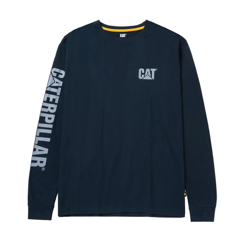 CAT Mens Trademark Banner L/S Tee (1510034) Dark Marine S [GD]