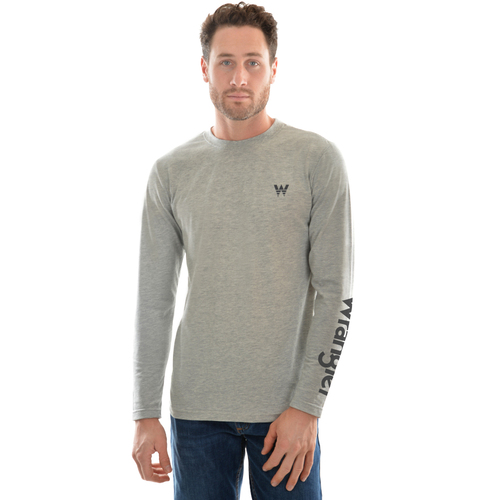 Wrangler Mens Sleeve Logo L/S T-Shirt (XCP1568501) Grey Marle S [SD]