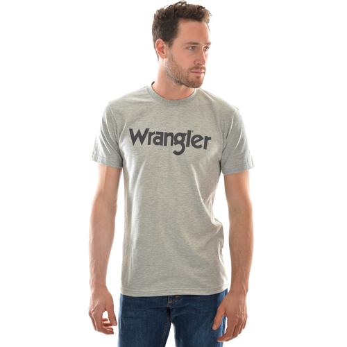 Wrangler Mens Logo S/S T-Shirt (XCP1557501) Grey Marle 2XL