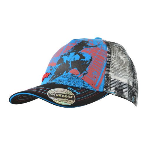 Wrangler Kids Gallant Trucker Cap (X3W3944CAP) Blue/Black OSFM [SD]