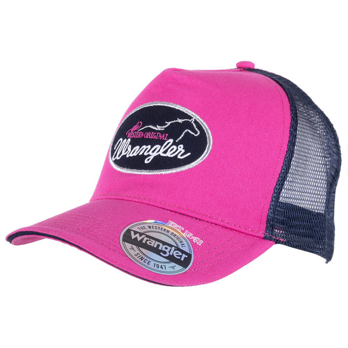 Wrangler Womens Caren Square Front Trucker Cap (X3S2949CAP) Fuschia OSFM [SD]